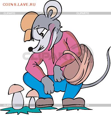 Опытные грибники! Отзовитесь! - 3000365-mouse-mushroomer-cartoon