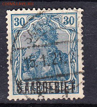 Германия 1920  СААР надпечатка 1м 30пф - 34