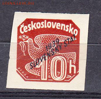 Словакия 1939 1м 10г надпечатка - 266