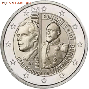 Биметаллические монеты Мира_новинки - lyuksemburg-moneta-2-evro-velikij-gertsog-gijom-iii-revers