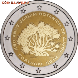Биметаллические монеты Мира_новинки - portugaliya-moneta-2-evro-botanicheskij-sad-azhuda-revers