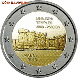 Биметаллические монеты Мира_новинки - malta-moneta-2-evro-hramy-mnajdra-revers