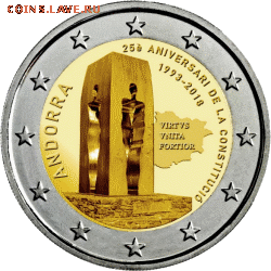 Биметаллические монеты Мира_новинки - andorra-moneta-2-evro-25-let-konstitutsii-andorry-revers