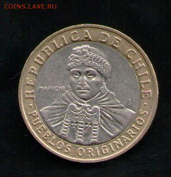 ЧИЛИ 100 ПЕСО 2008 БИМЕТАЛЛ - 10 001