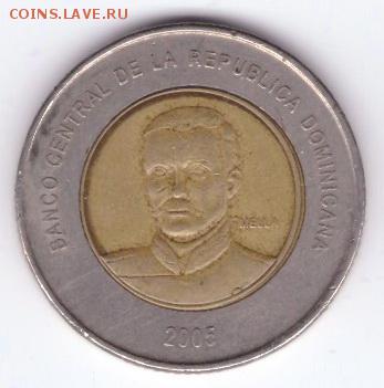 БИМЕТАЛЛ Доминикана 10 песо 2005 до 21:30  19.04.2018 - 40-2