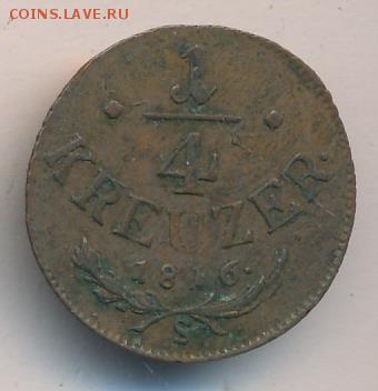 4 крейцера 1816 год. Австрия. До 20.04.18г в 22.10 МСК. - 3787+