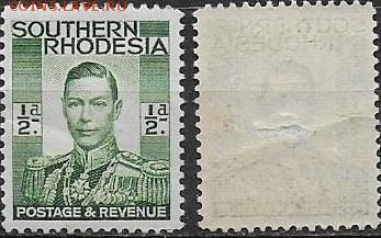 Ю. Родезия 1937. ФИКС. Mi GB-RH 28. Король Георг VI - Ю. Родезия 42