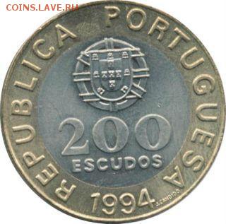 биметалл Португалия 200 эскудо 1994 Лиссабон - bimetall_portugalija_200_eskudo_1994_lissabon_kulturnaja_stolica_evropy (1)