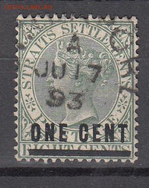 Колонии STRAITS SETTLEMENTS 1892 1м надпечатка - 410