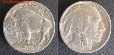 5 центов США 1913 D тип 1, "Buffalo", нечастая, до 26.10 - 1913-D тип 1