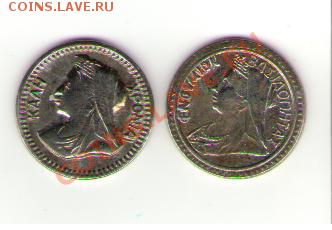 2 иностранных жетона с бюстом женщины в короне и всадником. - 28 001