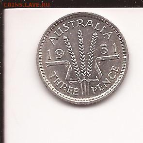 Ag,Австралия 3 пенса 1951 до 27.12.18, 22-00 МСК - Австралия 1951-2