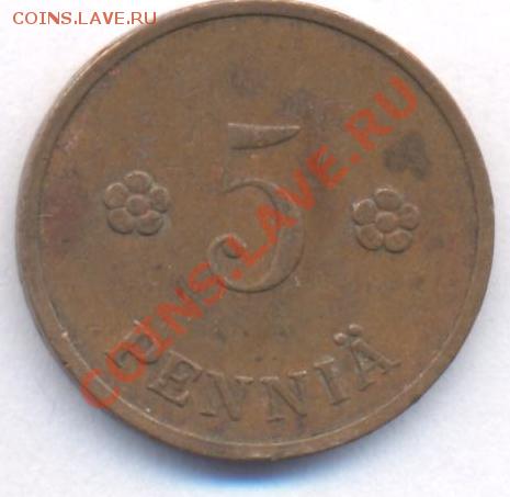 Финляндия 5 пенни 1938 г.До 5.06.11 г. 20-00 МСК. - Финляндия 5
