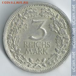 Монеты Веймарской республики - germany-3-reichsmark-1931
