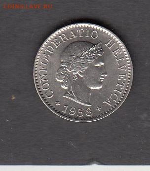 Швейцария 1958 5р без оборота до 10 09 - 43