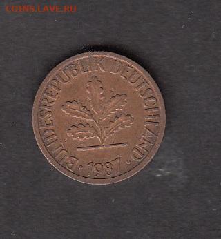 ФРГ 1987 1пфеннинг  до 11 12 - 38