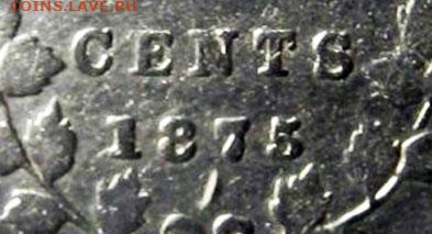 Канада. Монеты периода правления королевы Виктории 1858-1901 - 5_cents_1875_large_date