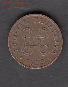 Финляндия 1969 1 пенни с рубля 01 04 - 158а