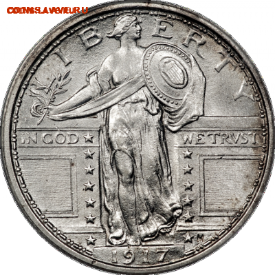 25 ЦЕНТОВ США СВОБОДА 1916-1917 - 1