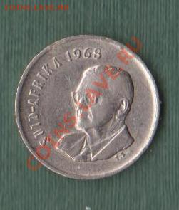 ЮАР , 5 Центов 1968 "Птичка и президент" (25.09) - afr4