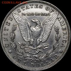 США 1 доллар 1881s Морган - 1881_S_Morgan_Dollar_rev_tb