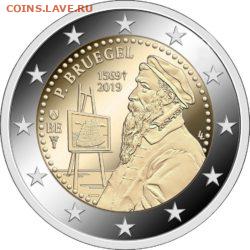 Досчитаем до 10 000 или более - 1569 монета 2 евро Бельгия (450 лет со дня смерти Питера Брейгеля Старшего - живописца и графика). Тираж 155 000 шт.