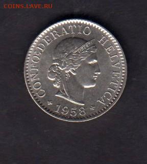 Швейцария 1958 5р без оборота до 10 08 - 112а