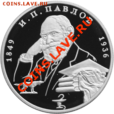 Российская юбилейка. Серебро - оценка - 2_rublja_1999_Pavlov_1849-1936_R
