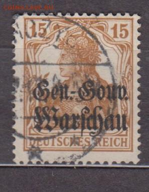 Германия 1916 оккупация Польши 1м 15пф надпечатка до 17 11 - 77