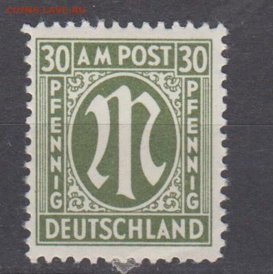 Германия Американо Английская зона 1945 1м 30пф ** - 187