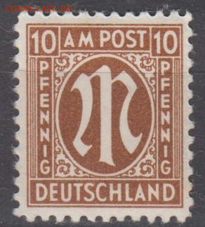 Германия Американо Английская зона 1945 1м 10пф ** - 192