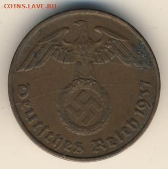 Германия, 2 пфеннига 1937 до 25.06.22, 23:00 - #И-328-r