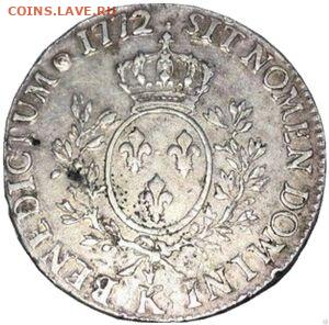 Франция, экю 1774 - Бордо (К) - 1-Ecu-Louis-XV-Old-laureated---K---Bordeaux (1)