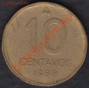 Аргентина 10 центаво 1988 до 05.12.2011 21-30 - Аргентина 10 центаво 1988а