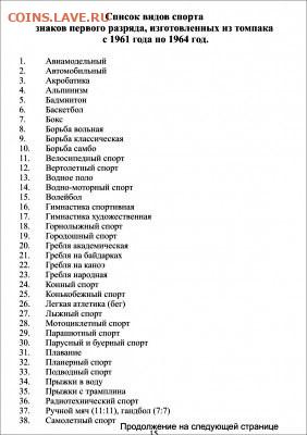 Каталог ЗНАЧКОВ СПОРТИВНЫХ РАЗРЯДОВ и ЗВАНИЙ СССР,фикс - 1