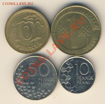 Лот монет финляндии 1963-2000гг - 3491