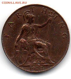 Англия 1 фартинг 1922 г. до 19.11. - 9а