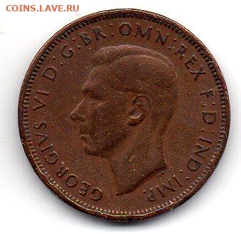 Англия ½ пенни 1937 г. до 19.11 - 6