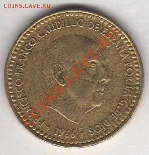 Испания 1 песета 1966 до 06.01.2012 21-30 - Испания 1 песета 1966+