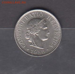 Швейцария 1958 5 раппенов до 21 09 - 60а