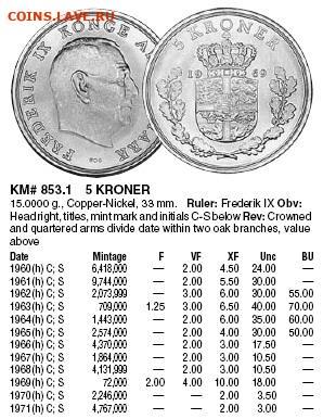 Дания 5 крон 1969г. малый тираж до 10-12-24 - 50