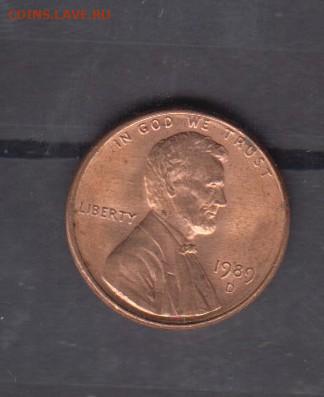США 1989 1 цент (D) до 22 12 - 153