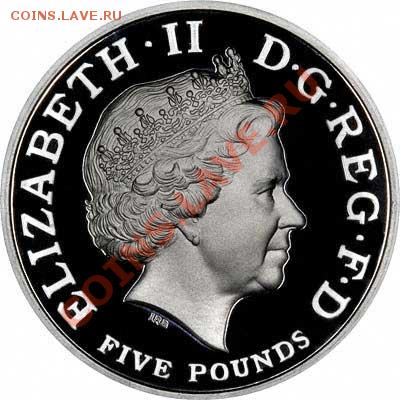 Англия 5 фунтов - 2006crown80thbirthdayplatinumpiedfortobv400