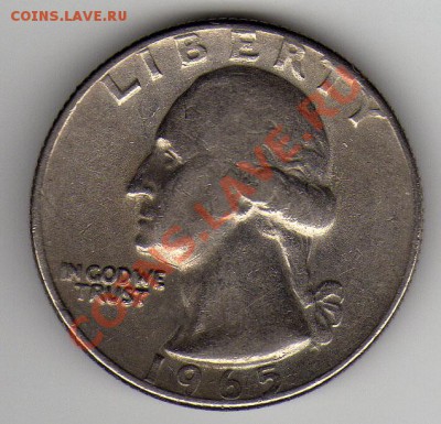 США 25 центов 1965 до 26.03.12-22.00мск (1829) - 6