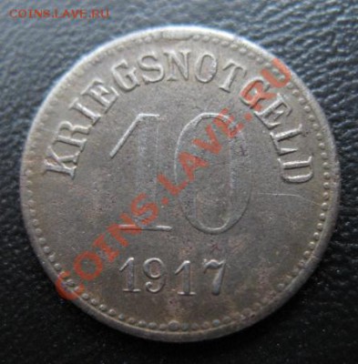1917 г, Вюрт, 10 пфеннигов, до 27.03 в 21-00 мск - н фюрт