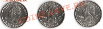 25 центов США, штаты, 3 штуки до 24.03.12 22:00 по Москве - монеты1