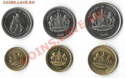 Монеты  Лесото 6 шт. до 24.03.12 22:00 по Москве - монет