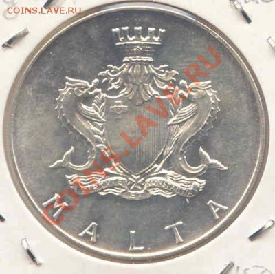 Серебро 4 лиры Мальта 1974г.  до 23.03.12  21-00(мск) - Malta_4Lira_1974_2