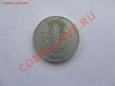 10 пфенигов ГДР 1950 брак. До 28.03.2012 до 23:59 по Москве - 10 пф 1950 ГДР брак - 3