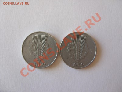 10 пфенигов ГДР 1950 брак. До 28.03.2012 до 23:59 по Москве - 10 пф 1950 ГДР брак - 2